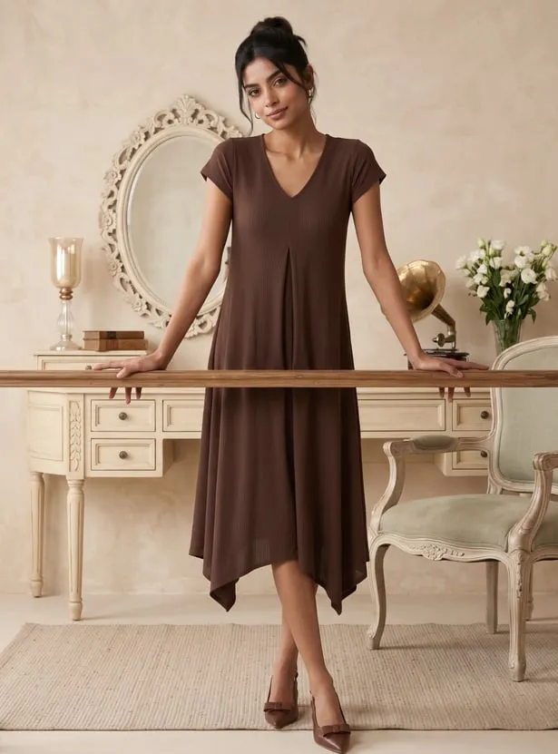 Women Solid Midi Dress